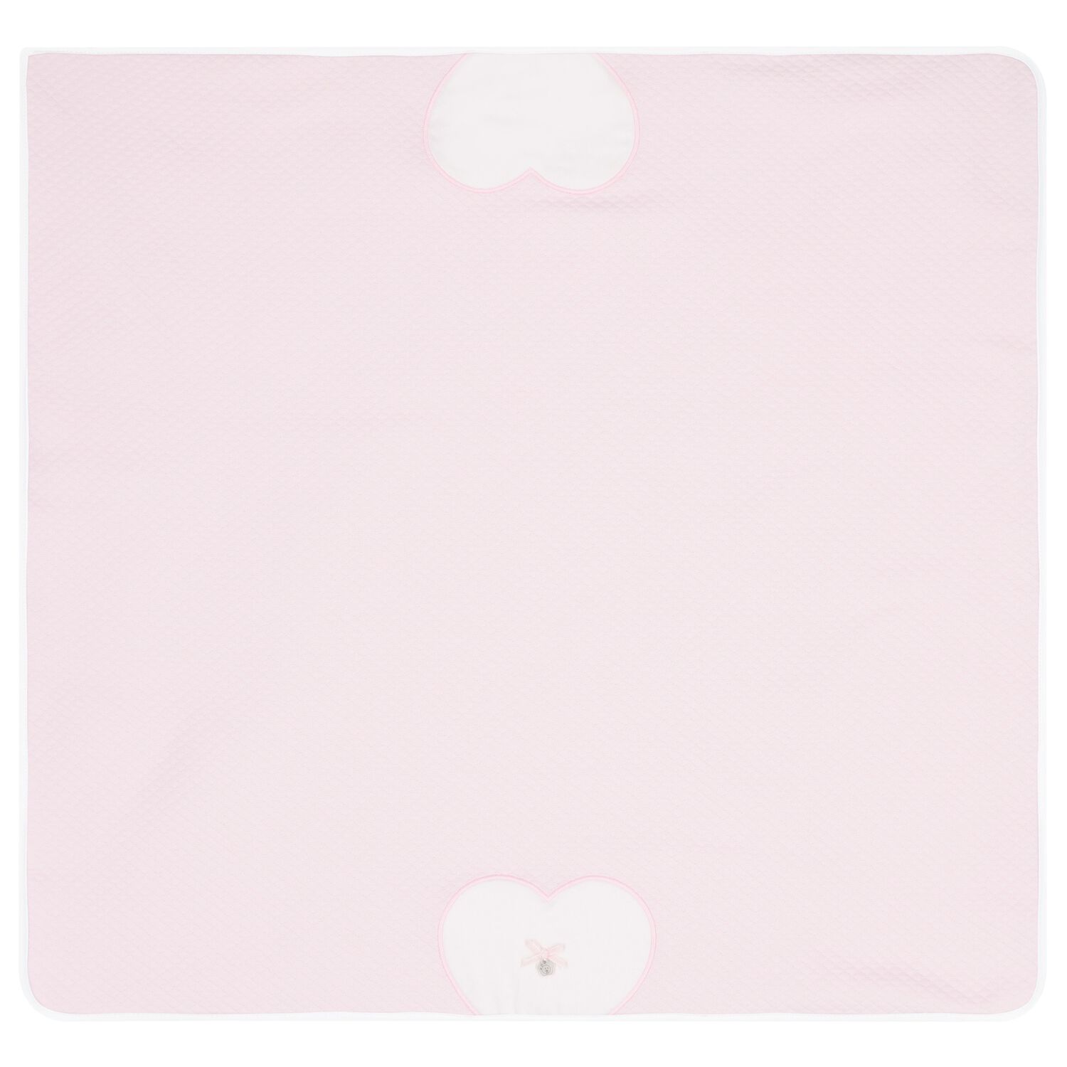 Baby Girls White & Pink Quilted Blanket, 2, hi-res