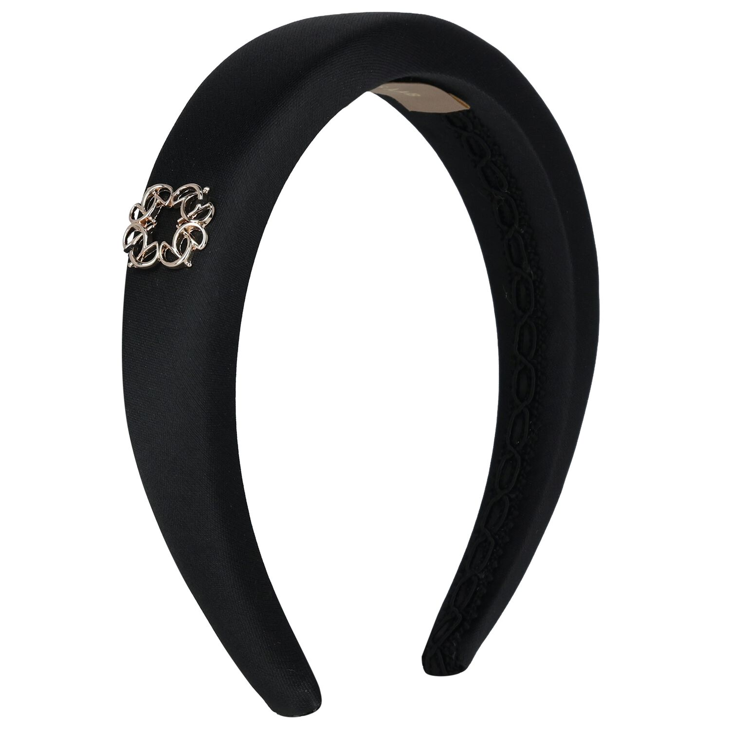 Girls Black Padded Headband, 2, hi-res