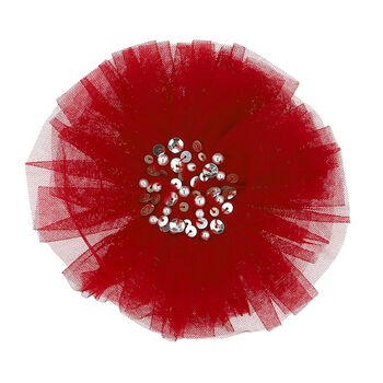 Girls Red Tulle Hairclip