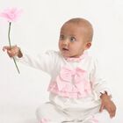 Baby Girls Ivory & Pink Babygrow & Headband Set, 1, hi-res