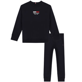 Boys Navy Logo Tracksuit