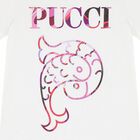Girls White Pesci Logo T-Shirt, 1, hi-res