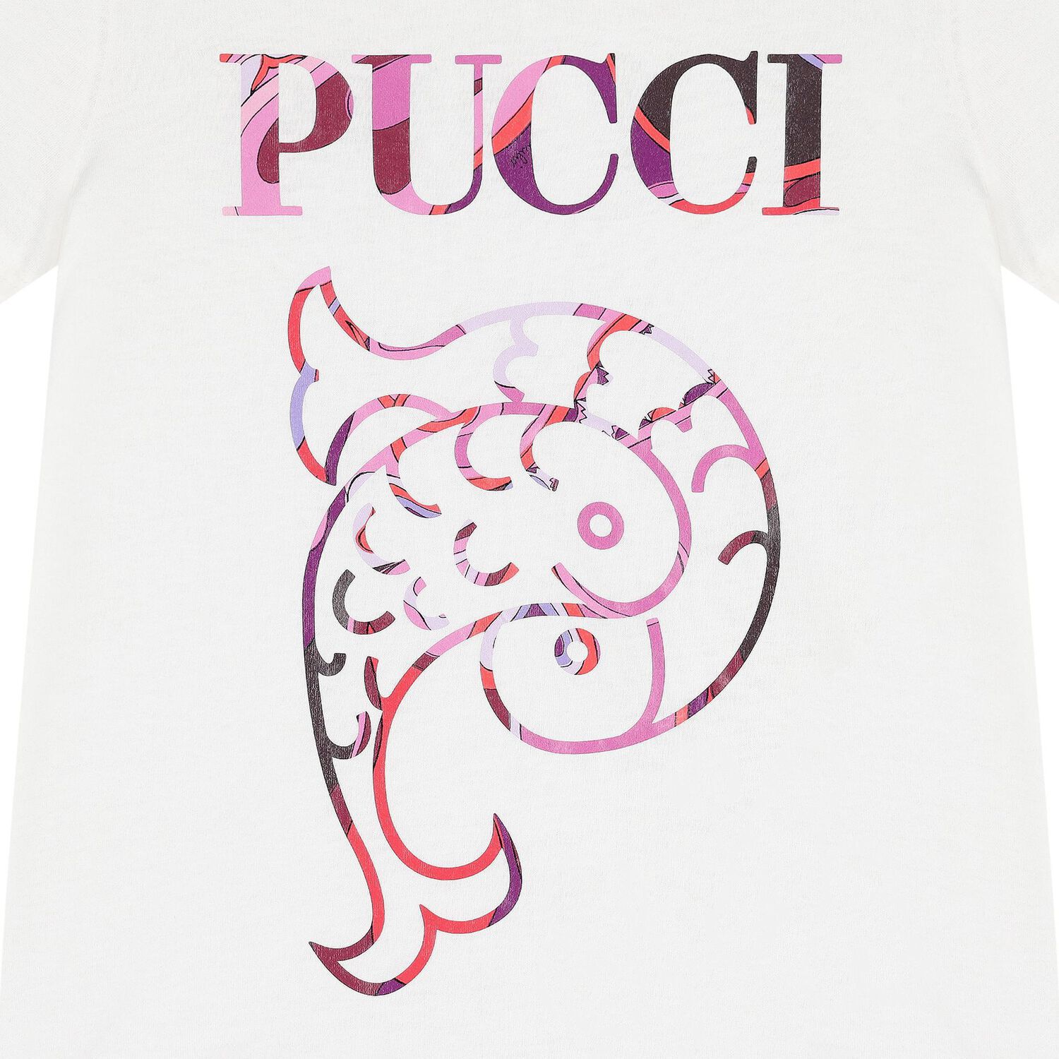 Girls White Pesci Logo T-Shirt, 1, hi-res