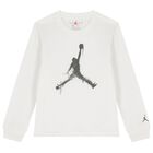 White Jordan Logo Long Sleeve Top, 1, hi-res