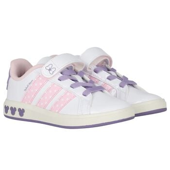 Girls White Minnie Mouse Patent Trainers 