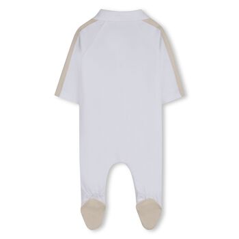 Baby Boys White Logo Babygrow