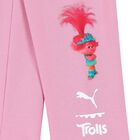 Girls Pink Trolls Logo Leggings, 1, hi-res