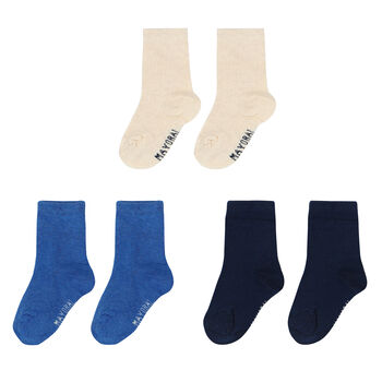 Baby Boys Navy, White & Blue Socks ( 3-Pack )