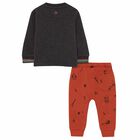 Younger Boys Grey & Orange Guitar Tracksuit, 1, hi-res