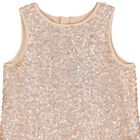 Girls Beige Embellished Tulle Dress, 2, hi-res