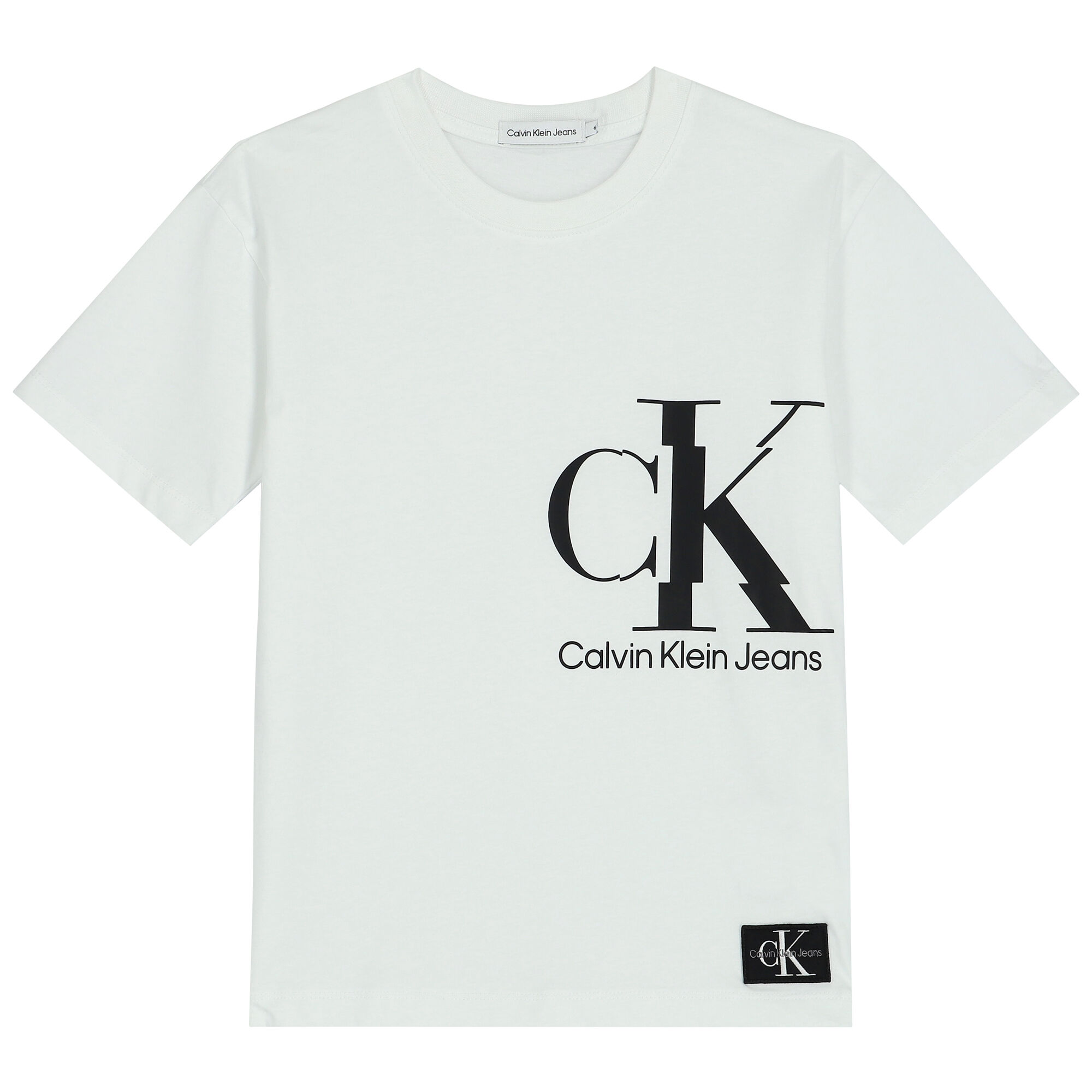 Calvin Klein Boys White Logo T Shirt Junior Couture