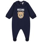 Navy Blue Teddy Bear Logo Babygrow Gift Set, 5, hi-res