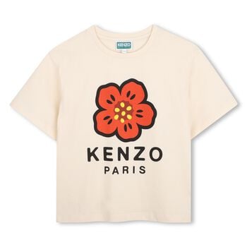 Girls Ivory Boke Flower T-Shirt