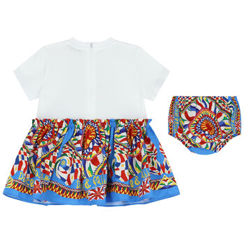 Younger Girls White Carretto Dress Set