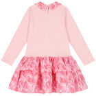 Girls Pink Floral Dress, 1, hi-res