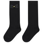 Girls Pink Monica Bow Socks, 1, hi-res