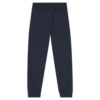Boys Navy Blue Logo Joggers