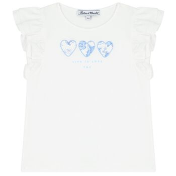Girls White Hearts T-Shirt