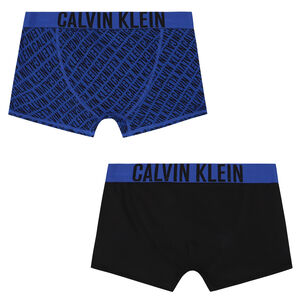 Boys Black & Blue Logo Boxer Shorts ( 2-Pack ) 