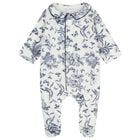 Ivory & Navy Blue Toile De Jouy Babygrow, 2, hi-res
