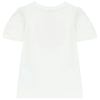 Girls Ivory Rose & Logo T-Shirt