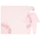 Baby Girls Pink Floral Babygrow Gift Set, 1, hi-res
