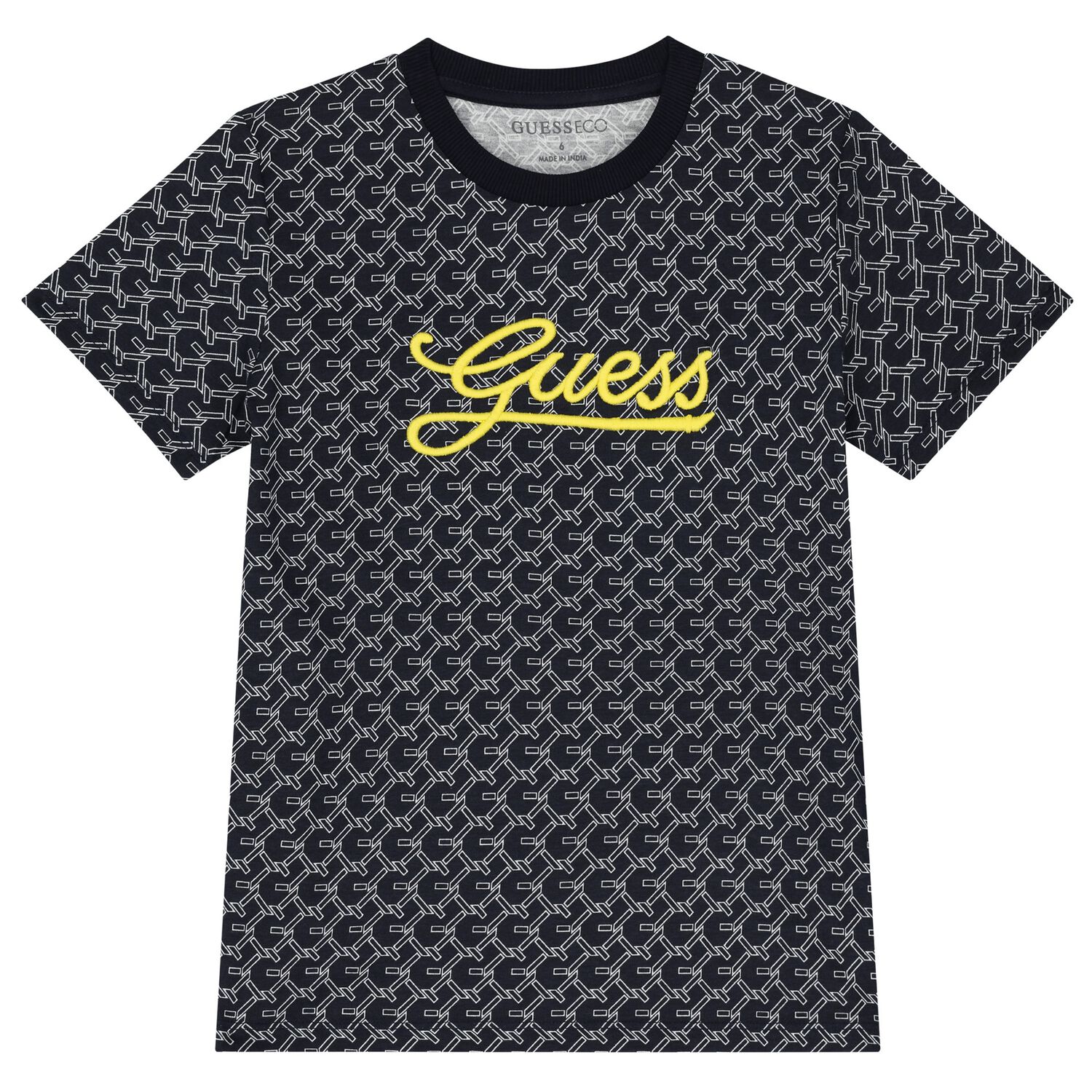 تيشيرت أولاد بالشعار باللون الكحلي, 1, hi-res