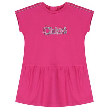 Younger Girls Pink Logo Dress