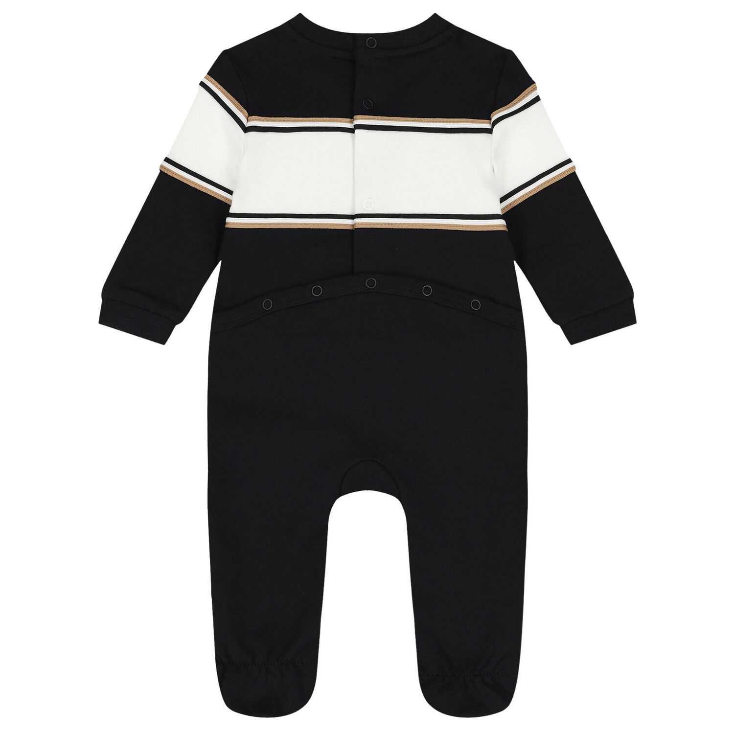 طقم أولاد هدايا أفرول بالشعار باللون الأسود, 1, hi-res