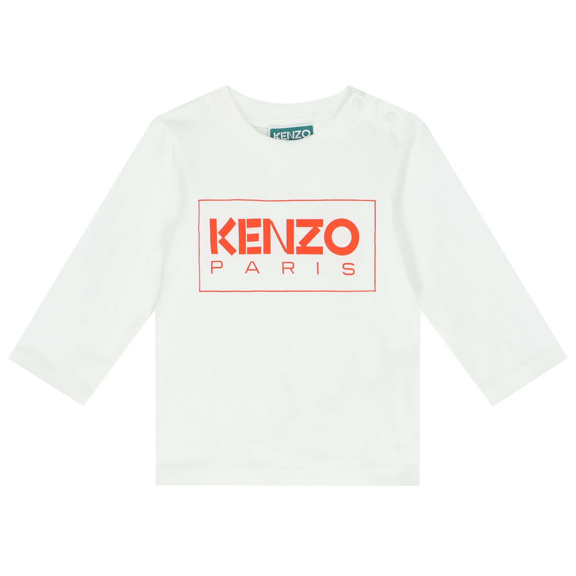 KENZO KIDS Younger Boys White Long Sleeve Top Junior Couture