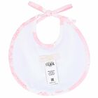 Baby Girls White & Pink Geo Map Bib, 1, hi-res