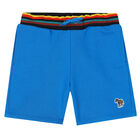 Boys Blue Logo Shorts, 2, hi-res