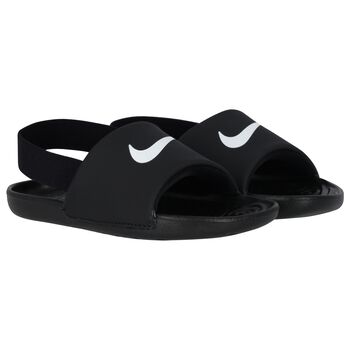 Nike Kids Black Logo Kawa Sliders, 1 Black Logo Kawa Sliders
