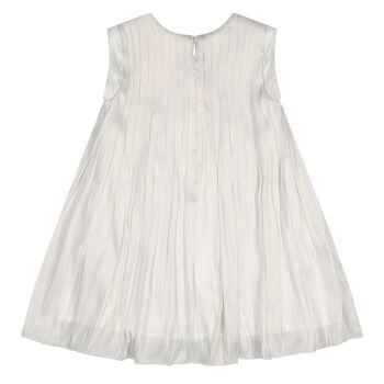 Younger Girls Beige Pleated Dress