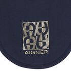 Baby Boys Navy Blue & Gold Bib, 3, hi-res