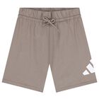 Beige Logo Shorts Set, 1, hi-res