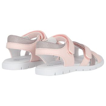 Girls Pink Logo Sandals