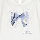 Girls White & Blue Logo Swirl Skirt Set, 1, hi-res