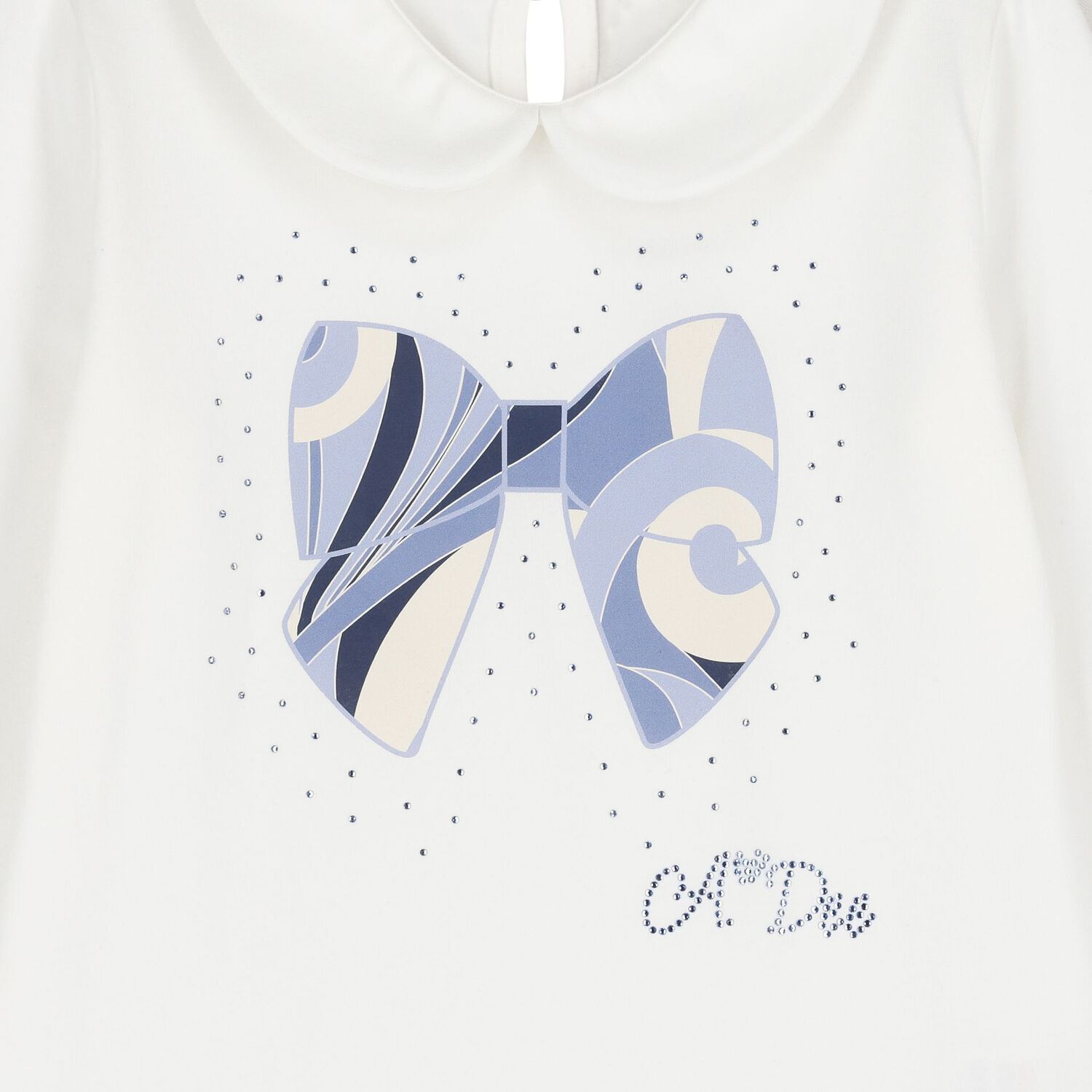 Girls White & Blue Logo Swirl Skirt Set, 1, hi-res