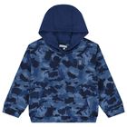 Boys Blue Camouflage Hooded Top, 1, hi-res