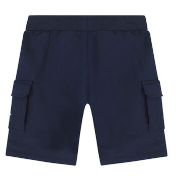 Younger Boys Navy Blue Logo Shorts