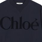 Girls Navy Blue Logo Sweatshirt, 2, hi-res