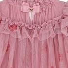 فستان بنات من التول مزين بورد باللون الوردى, 2, hi-res