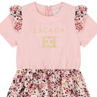 Younger Girls Pink Logo Ruffled Dress, 2, hi-res