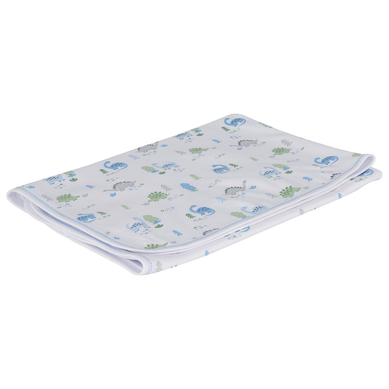Baby Boys White & Blue Dinosaur Era Blanket, 1, hi-res image number null