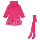 Girls Pink Heart Hooded Dress Set, 1, hi-res