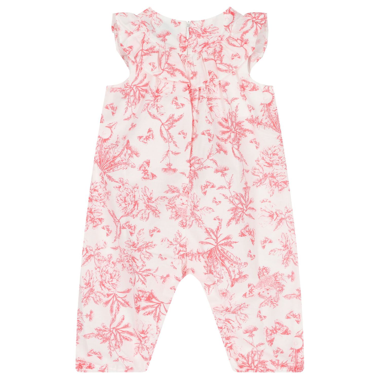 Baby Girls White & Red Floral Romper, 1, hi-res image number null