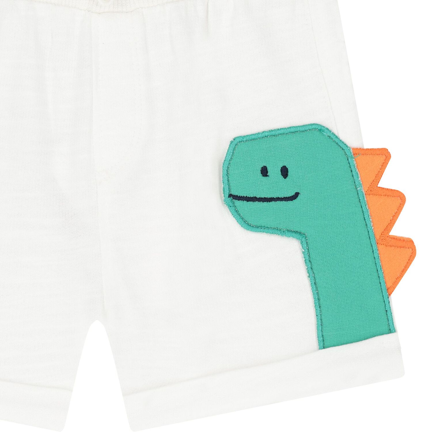 Baby Boys White Dinosaur Shorts, 2, hi-res image number null