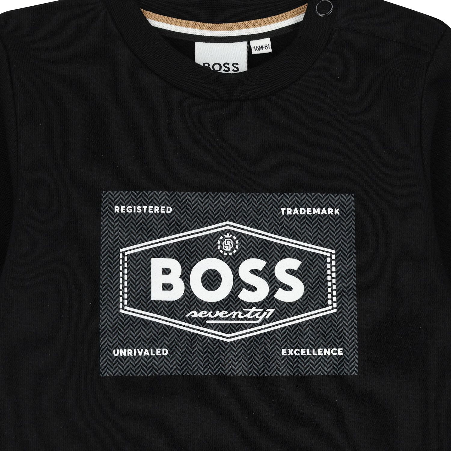 Younger Boys Black Logo Sweatshirt, 1, hi-res