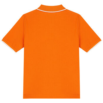 تيشيرت بولو بالشعار باللون البرتقالى للأولاد